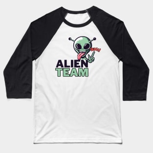 Alien team. Funny alien. Design for ufologists. Baseball T-Shirt